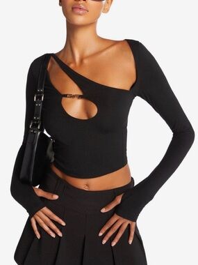 I.AM.GIA Black Silene Top - Size S